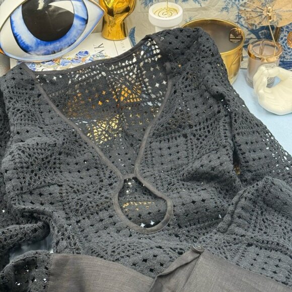 🆕 SIR THE LABEL 🧿 NWOT Rayure Long Sleeve Crochet Maxi Dress, Sz 1 US 4 - Picture 14 of 16